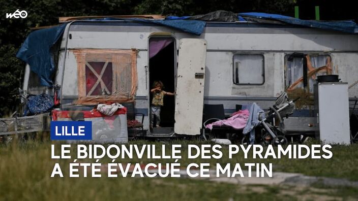 Évacuation du bidonville des Pyramides à Lille